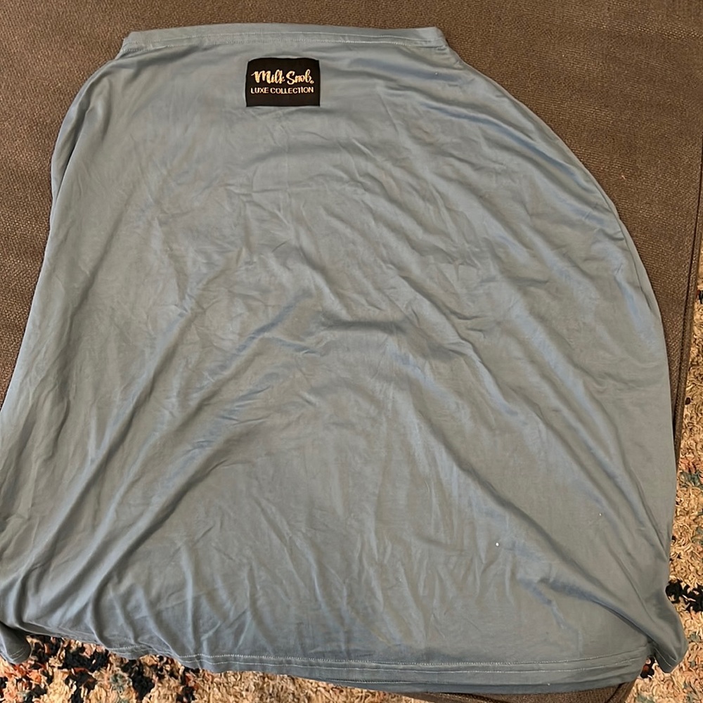 Milk Snob infant car seat cover-blue (used 1 time)
